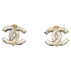 Chanel Cc Logo Earrings Gold-Tone Metal #243983C11B